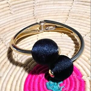 Inc International Concepts Gold-Tone Thread-Wrapped Ball Bypass Bracelet